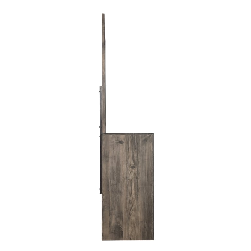 Pemberly Row 2-Piece Dresser and Mirror Set in MDF Wood with Greige Finish