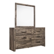 Pemberly Row 2-Piece Dresser and Mirror Set in MDF Wood with Greige Finish