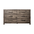 Pemberly Row 6-Drawer Dresser in MDF Wood with Greige Finish