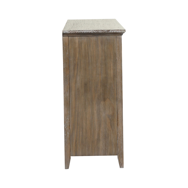 Pemberly Row Tybee Solid Pine 5-Drawer Dresser in Sand Finish