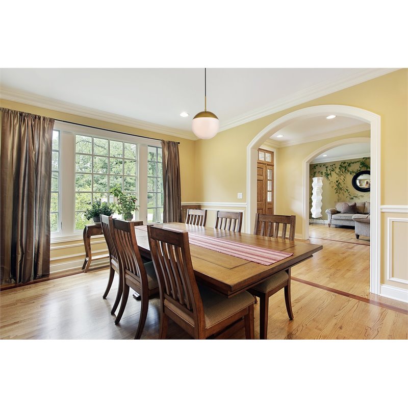 Pemberly Row Eclipse 1-Light Metal and Frosted White Glass Pendant