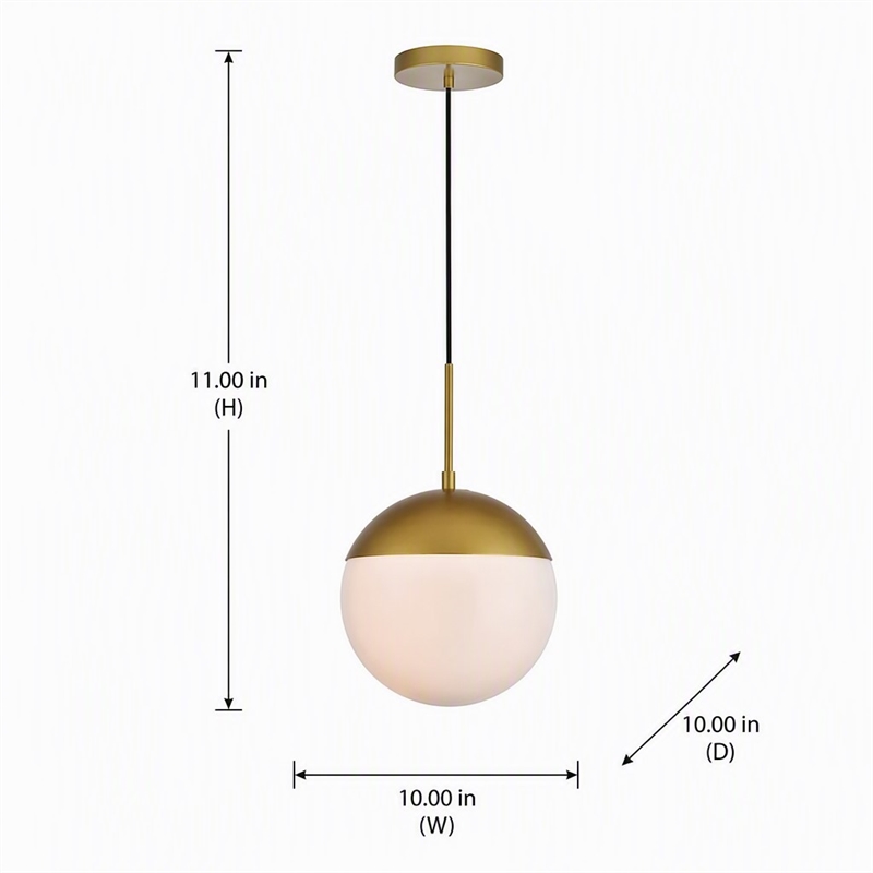 Pemberly Row Eclipse 1-Light Metal and Frosted White Glass Pendant