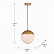 Pemberly Row Eclipse 1-Light Metal and Frosted White Glass Pendant