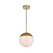 Pemberly Row Eclipse 1-Light Metal and Frosted White Glass Pendant
