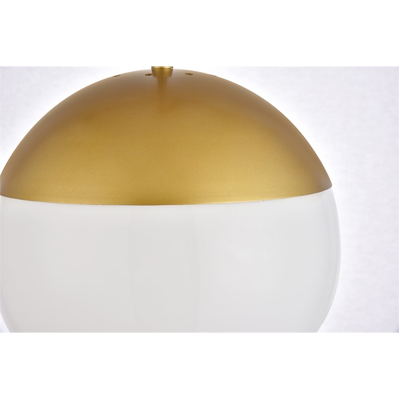 Pemberly Row Eclipse 1-Light Metal and Frosted White Glass Pendant