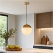 Pemberly Row Eclipse 1-Light Metal and Frosted White Glass Pendant