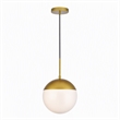 Pemberly Row Eclipse 1-Light Metal and Frosted White Glass Pendant