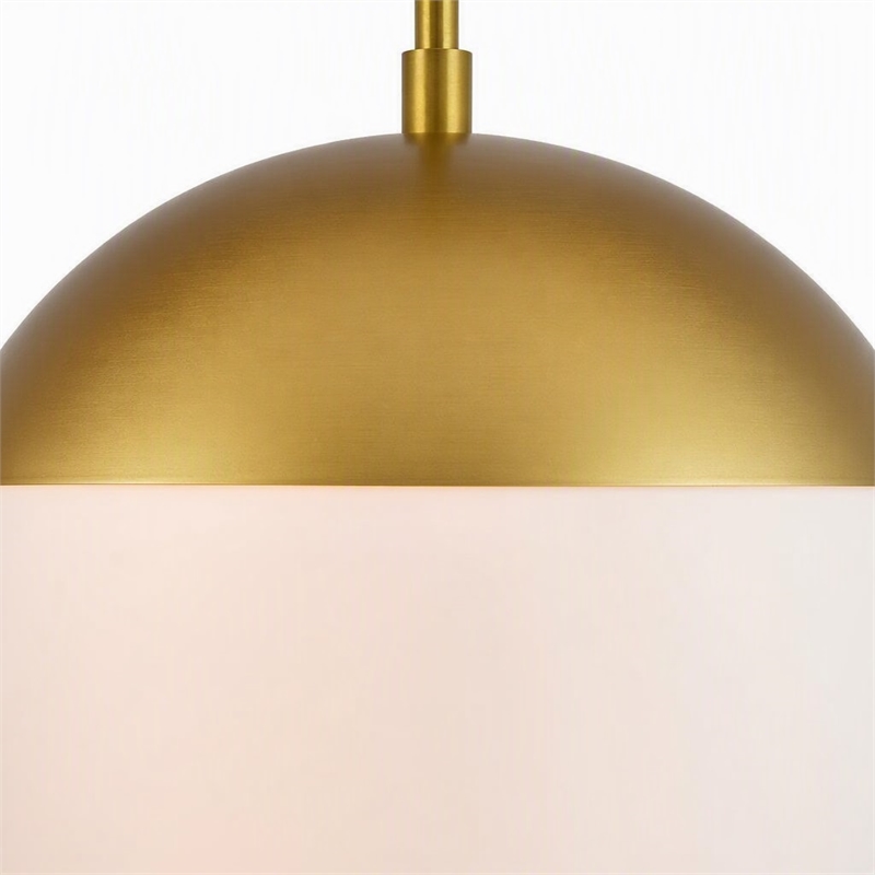 Pemberly Row Eclipse 1-Light Metal and Frosted White Glass Pendant