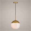 Pemberly Row Eclipse 1-Light Metal and Frosted White Glass Pendant