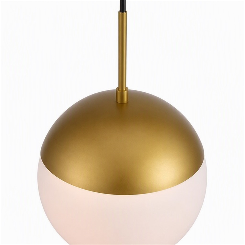 Pemberly Row Eclipse 1-Light Metal and Frosted White Glass Pendant