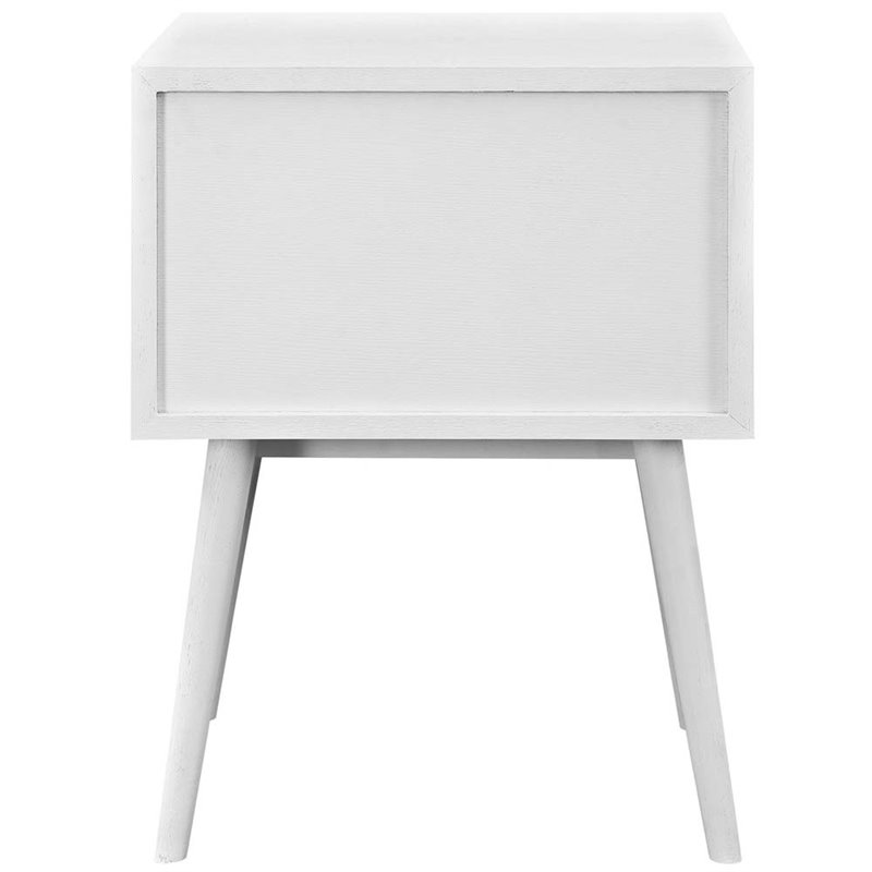 Pemberly Row Wood Nightstand in White with Two Glide Drawers