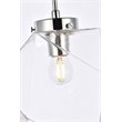 Pemberly Row 1-Light Metal Flush Mount with Clear Glass in Chrome