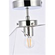 Pemberly Row 1-Light Metal Flush Mount with Clear Glass in Chrome