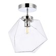 Pemberly Row 1-Light Metal Flush Mount with Clear Glass in Chrome