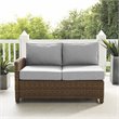 Pemberly Row Left Side Sectional Loveseat with Gray Cushions