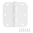 Pemberly Row Stainless Steel Door Hinges Painted White 3.5 in 12 Pack