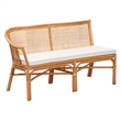 Pemberly Row Handwoven Rattan L-Shaped Dining Bench Set