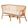 Pemberly Row Handwoven Rattan L-Shaped Dining Bench Set
