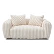 Pemberly Row Boucle Fabric Upholstered Loveseat in White