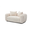 Pemberly Row Boucle Fabric Upholstered Loveseat in White