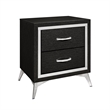 Pemberly Row 2-Drawer Nightstand (Set of 2) in Black Wood Finish