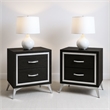 Pemberly Row 2-Drawer Nightstand (Set of 2) in Black Wood Finish