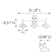 Pemberly Row 3-Light Vanity Stainless Steel Alloy in White Bell Shades