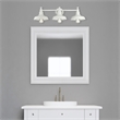 Pemberly Row 3-Light Vanity Stainless Steel Alloy in White Bell Shades