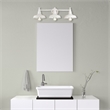 Pemberly Row 3-Light Vanity Stainless Steel Alloy in White Bell Shades