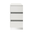 Pemberly Row Paradox 6-Drawer Dresser with White Gloss Laminate Finish
