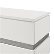 Pemberly Row Paradox 6-Drawer Dresser with White Gloss Laminate Finish