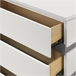 Pemberly Row Paradox 6-Drawer Dresser with White Gloss Laminate Finish