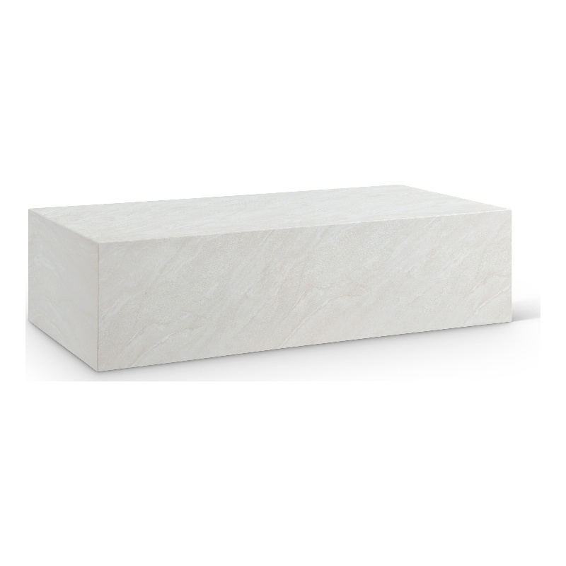 Pemberly Row Off White Concrete Coffee Table for Indoor/Outdoor Use