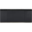 Pemberly Row Velvet Upholstered Queen Bed in Black with Wood Base