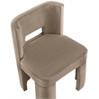 Pemberly Row Taupe Velvet Dining Chair Set of 2 with Solid Wood Frame