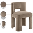 Pemberly Row Taupe Velvet Dining Chair Set of 2 with Solid Wood Frame