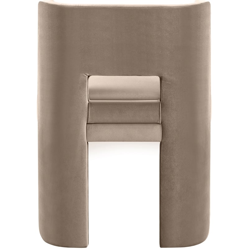 Pemberly Row Taupe Velvet Dining Chair Set of 2 with Solid Wood Frame