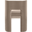 Pemberly Row Taupe Velvet Dining Chair Set of 2 with Solid Wood Frame