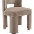 Pemberly Row Taupe Velvet Dining Chair Set of 2 with Solid Wood Frame