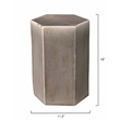 Pemberly Row Ceramic Side Table with Geometric Design in Gray