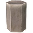 Pemberly Row Ceramic Side Table with Geometric Design in Gray
