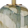 Pemberly Row Coastal Glass Pendant in Pale Blue with Antique Brass Finish