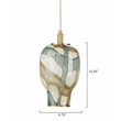 Pemberly Row Coastal Glass Pendant in Pale Blue with Antique Brass Finish