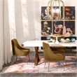 Pemberly Row Velvet Side Chair in Cognac Orange with Gold Accents