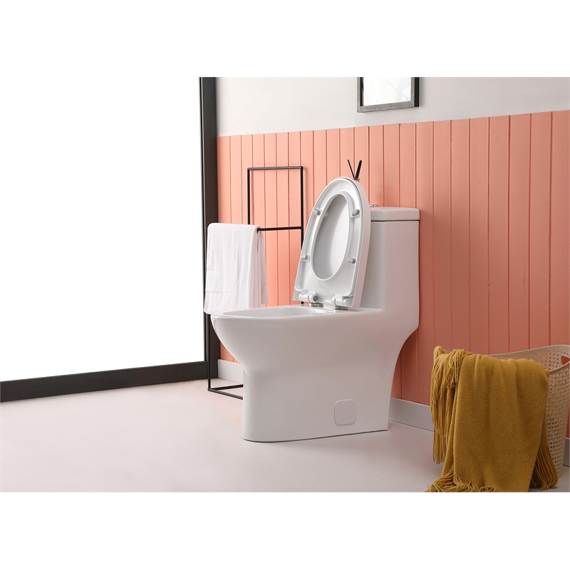 Pemberly Row 15 in Ceramic Elongated One-Piece Toilet White
