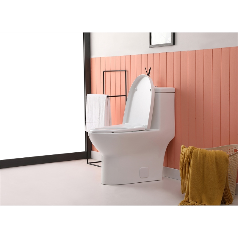 Pemberly Row 15 in Ceramic Elongated One-Piece Toilet White