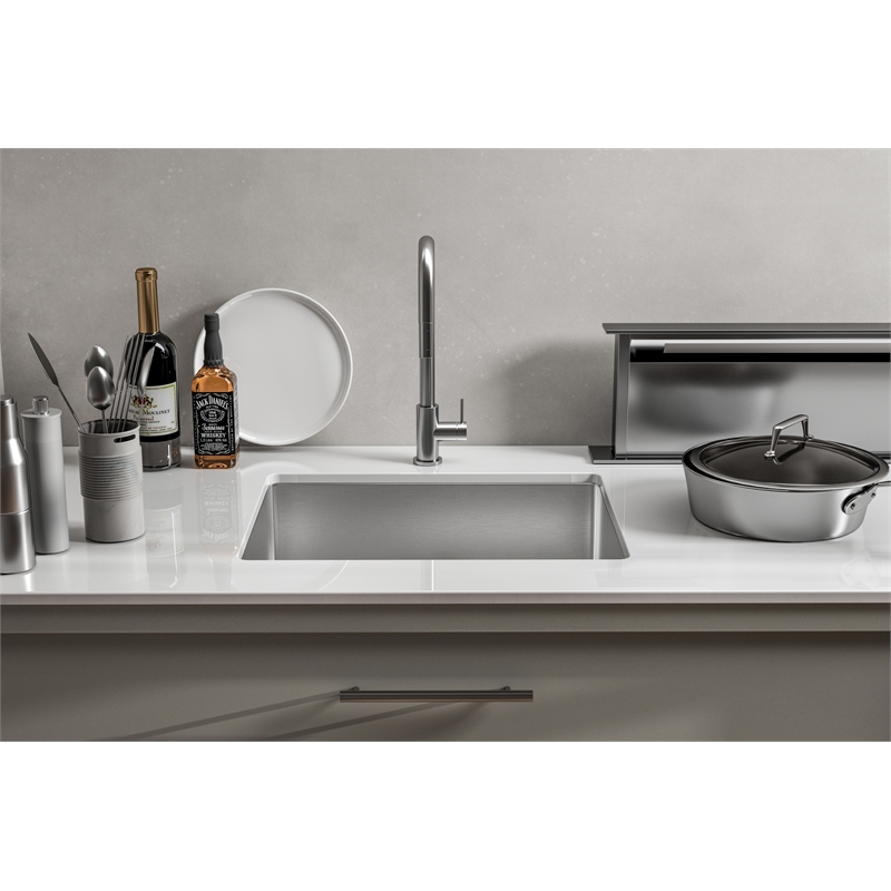 Pemberly Row 18x23 in Stainless Steel Rectangular Kitchen Sink Silver