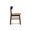 Pemberly Row Wood Dining Chair Set of 6 in Green Upholstery