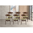 Pemberly Row Wood Dining Chair Set of 6 in Green Upholstery
