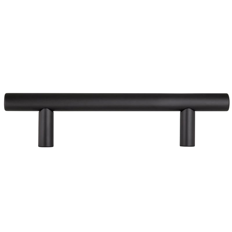 Pemberly Row Steel Cabinet Pulls 3-3/4 in Center Matte Black 5-Pack